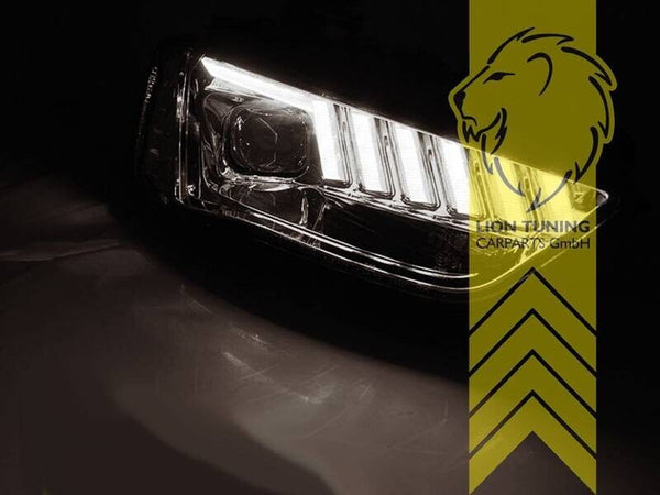 LT LED DRL Lightbar Halo XENON HID Headlights Audi A4 B8 8K Limo Avant Facelift Chrome LHD