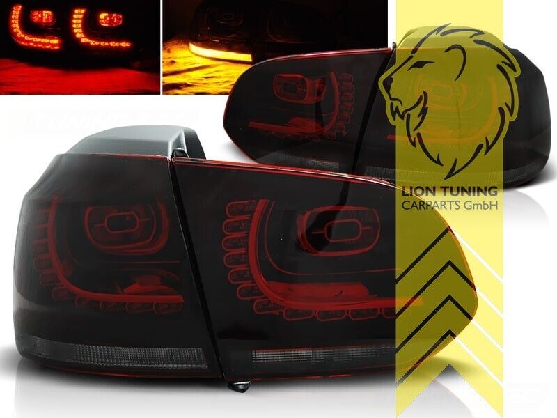 LT Pair VW GOLF VI 6 MK6 5K1 08-13 LED Lightbar Rear Tail Lamps Smoke GTI LHD