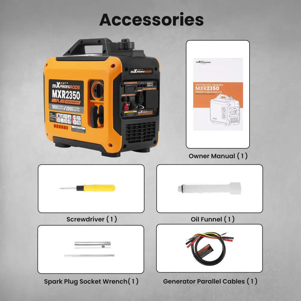 MXPR Super Silent Suitecase Mobil 1.8KW-2KW Petrol Inverter Generator Camping