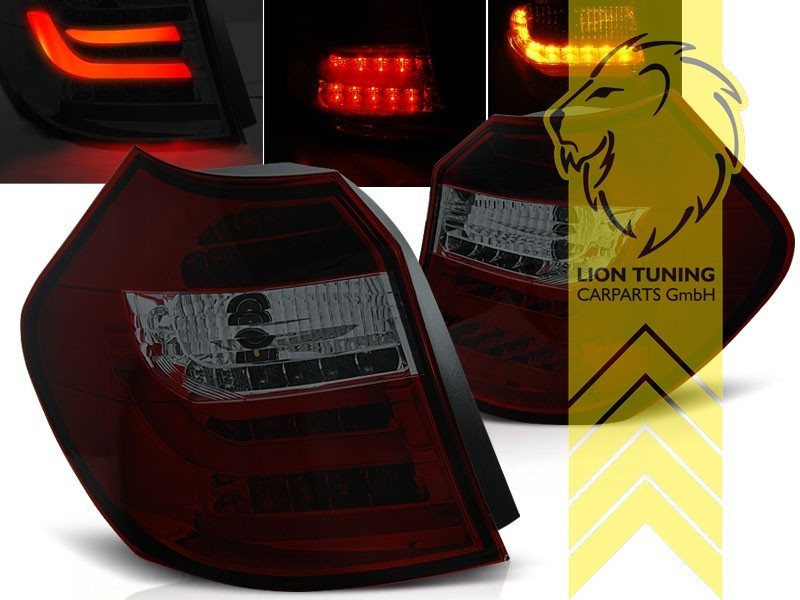 LT LED DRL Lightbar REAR LIGHTS BMW 1 Series E87 03-07 red black smoke LHD