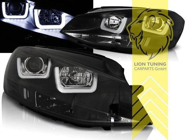 LT LED DRL Halo Headlights VW Golf 7 5G1 BE1 BA5 12-17 Limo Variant black LHD