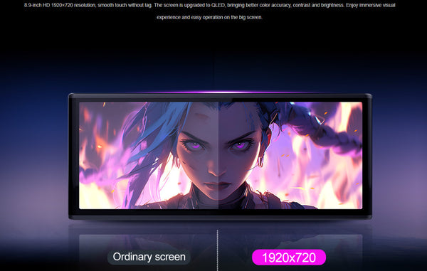 All Universal QLED 8.9" Touch Screen Car Stereo Wireless CarPlay Android BT USB