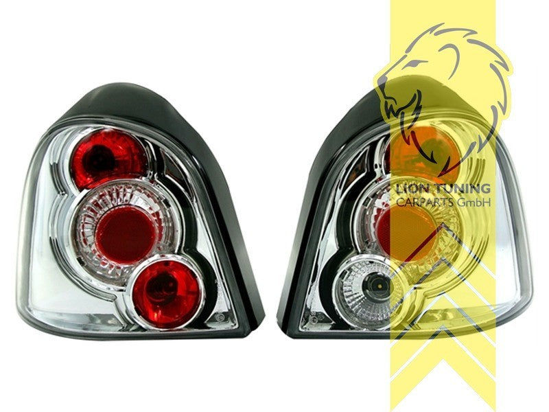 LT Pair Halogen Rear Lights Tail Lamps Renault Twingo 1 06 93-98 chrome LHD