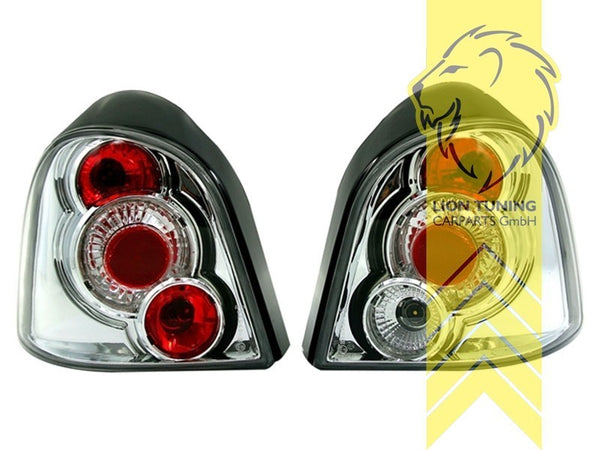 LT Pair Halogen Rear Lights Tail Lamps Renault Twingo 1 06 93-98 chrome LHD