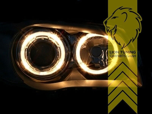 UK LT LED DRL Halo Eye headlights BMW E81 E82 Coupe E87 E88 Cabrio chrome LHD