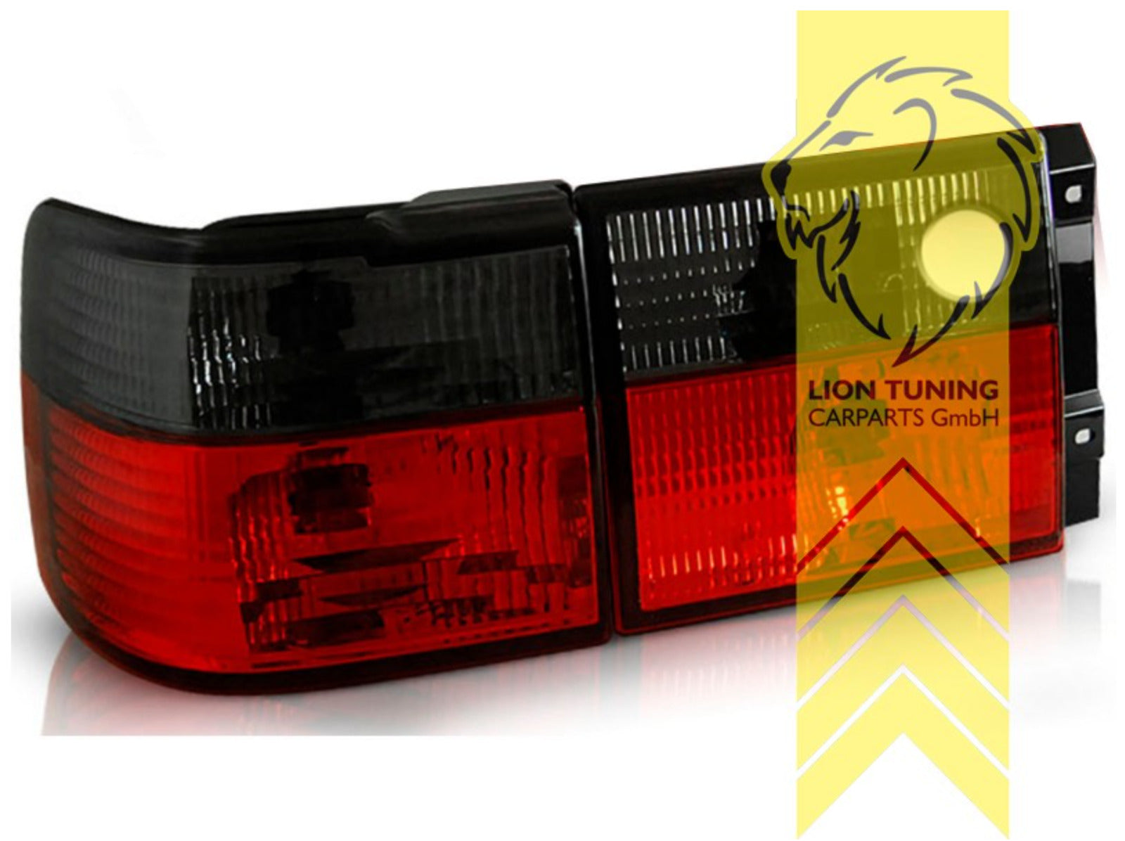 LT Pair LED DRL Lightbar Halo Ring Rear Lights VW Vento red black smoke LHD