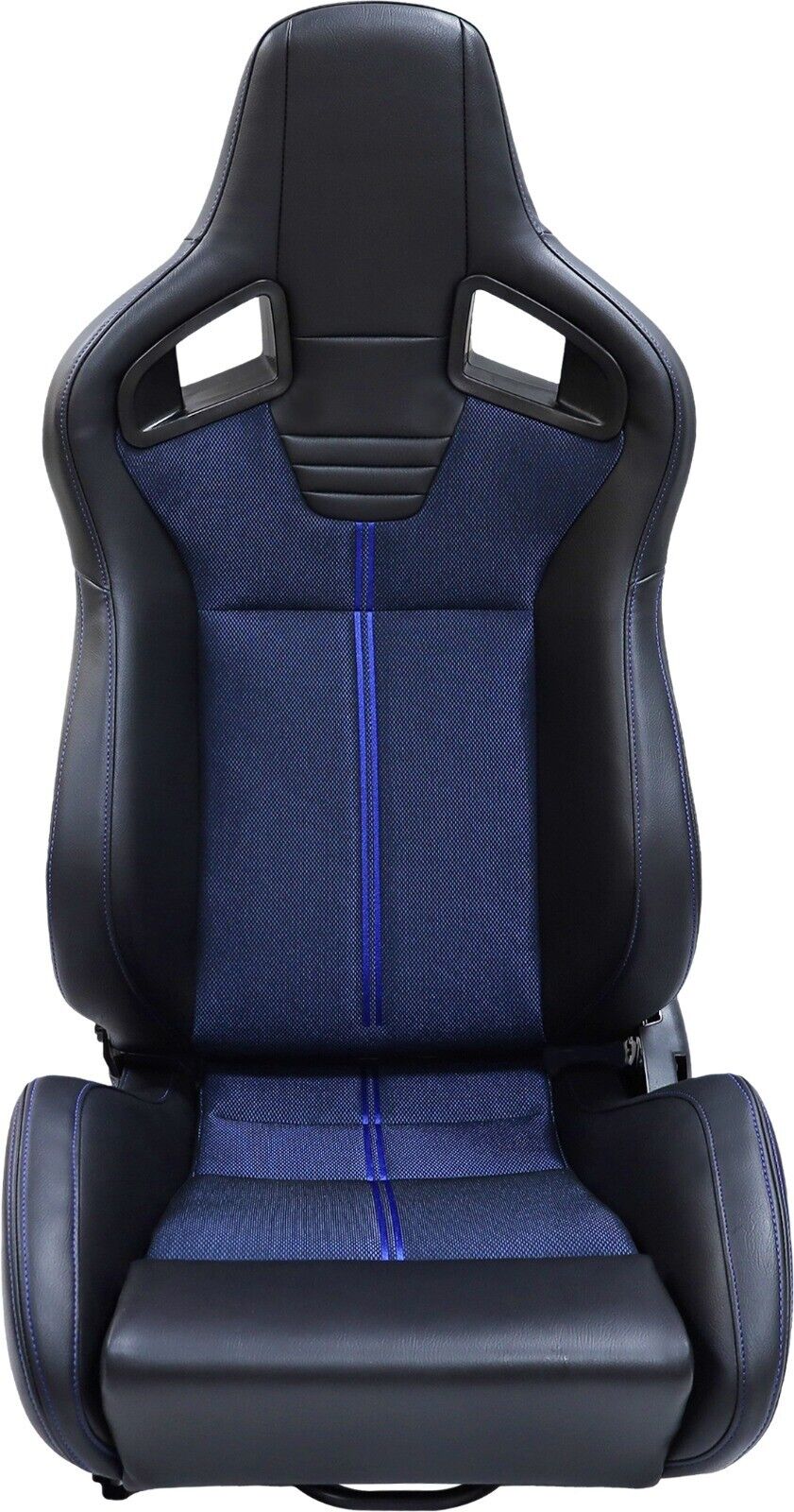 x1 JBR Black & Blue Stitch Synth Leather & Textile Car  / Sim Sports Bucket Seat