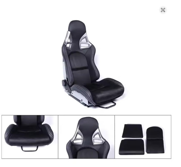 OLO Pair x2 Universal Bucket Seats Porsche 997 911 GT3 GT4 Cayman Boxster Black