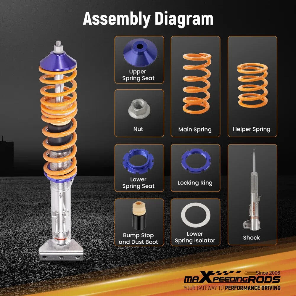 MXPR Comfort Lowering Suspension Coilovers BMW 3 Series E36 Coupe Saloon 91-99
