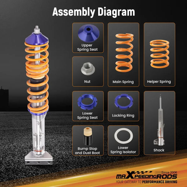 MXPR Comfort Lowering Suspension Coilovers BMW 3 Series E36 Coupe Saloon 91-99