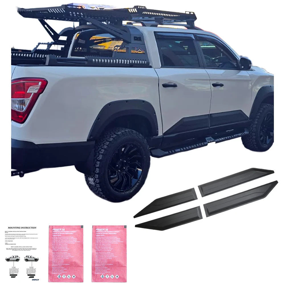 OW Body Cladding Styling Panels SSANGYONG Musso Grand 2018-2024 4 Pcs ABS Black