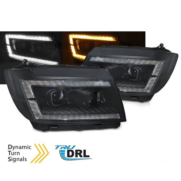 AMCP Pair LED DRL Lightbar Headlights VW CRAFTER 2 SY SX 17+ Van Bus Camper LHD