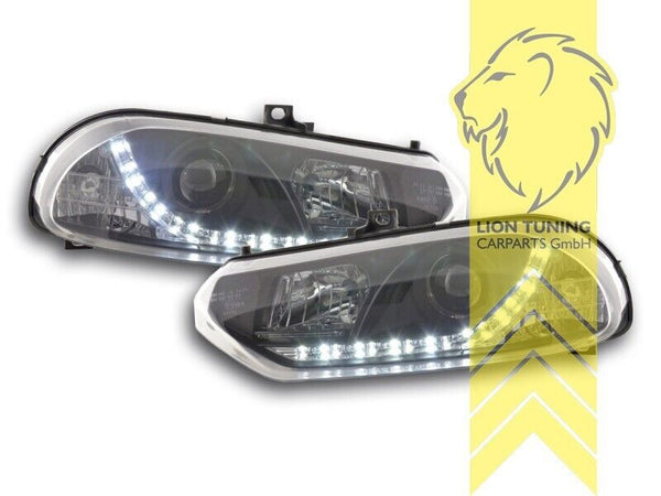 LT LED DRL Halo Lightbar Headlights Alfa Romeo 156 Limo Sportwagon black LHD