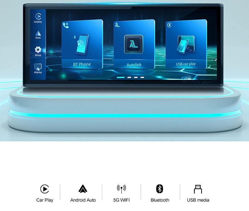 All Universal QLED 8.9" Touch Screen Car Stereo Wireless CarPlay Android BT USB