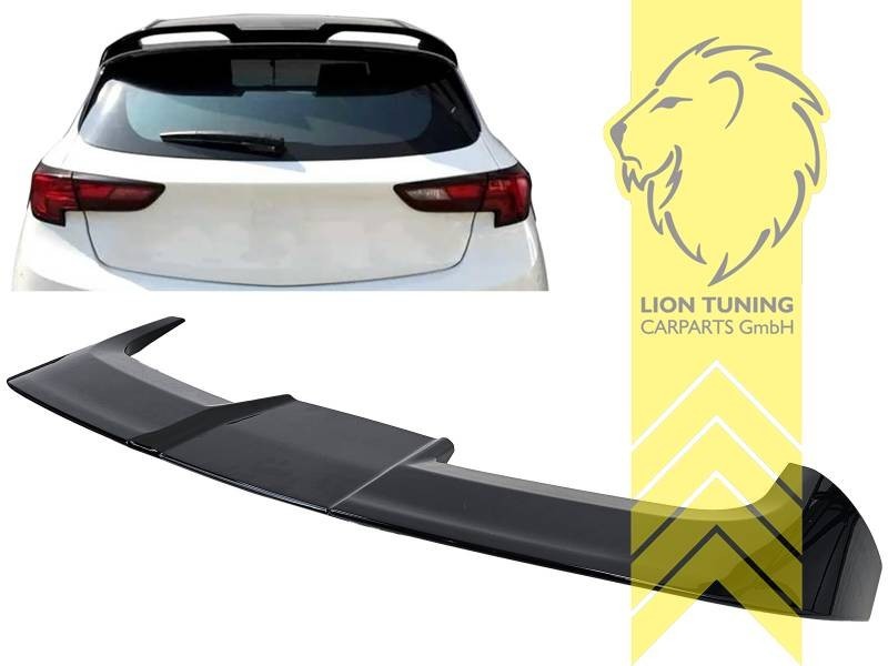 LT Rear Roof Wing Tailgate Boot Spoiler Opel Astra K B16 15-21 5-dr black gloss