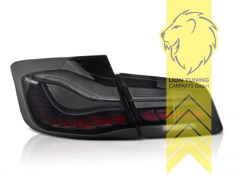 LT Pair LED Lightbar DRL Rear Lights Tail BMW 5 Series F10 Sedan black smoke LHD