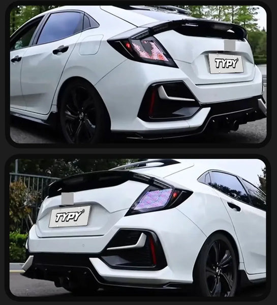 TYPY Pair LED 16-21 Honda Civic 10 Hatchb Dynamic Rear Lights Dynamic Tail LHD