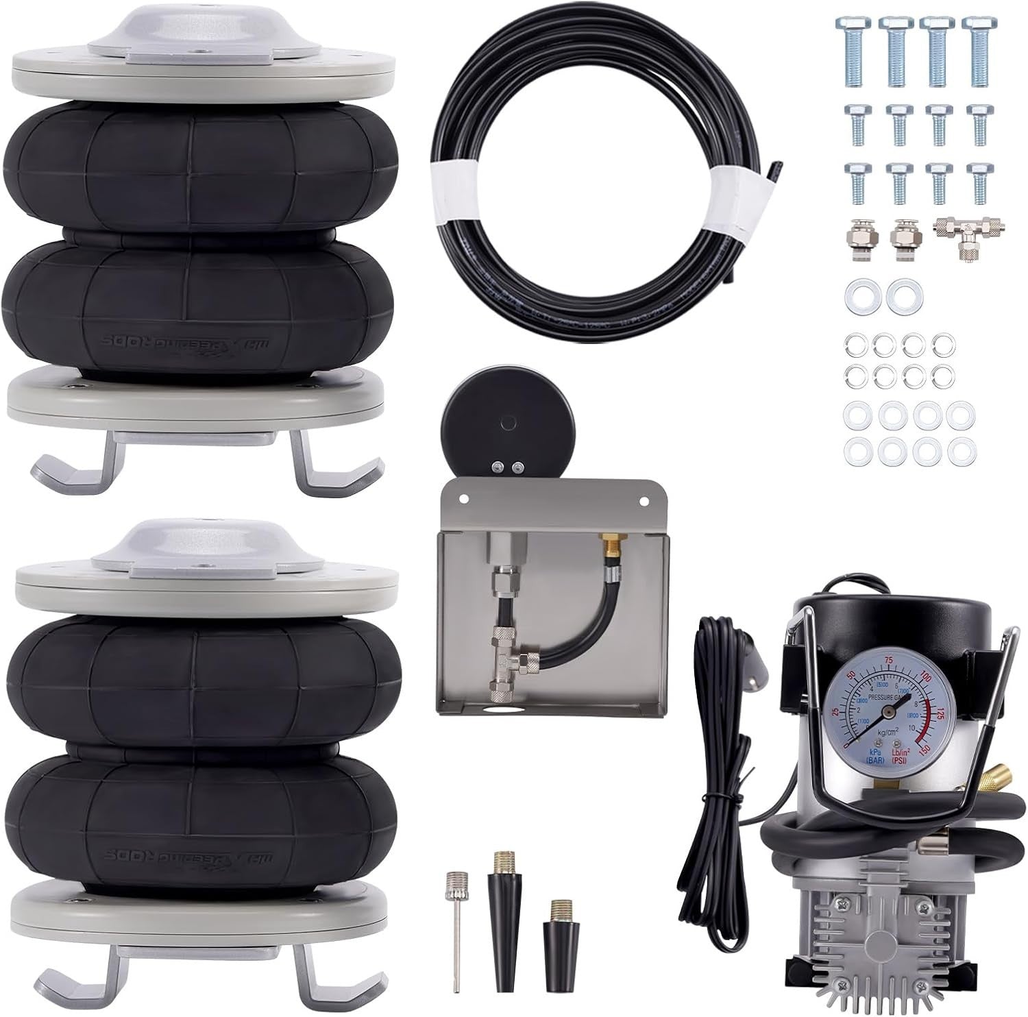 MXPR Air Suspension Spring Bag + 12V Compressor Kit for Fiat Ducato 1994-2024