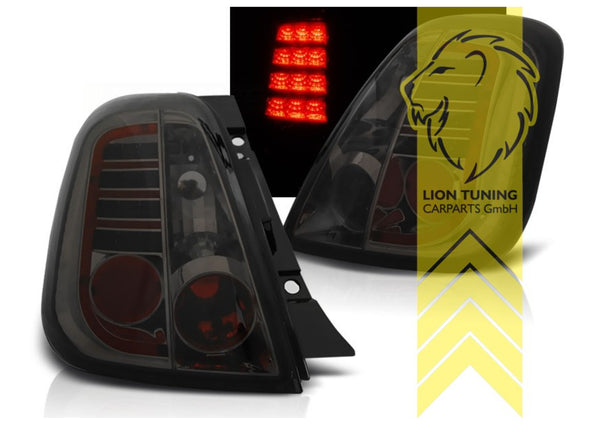 LT Pair LED Lightbar DRL Rear Lights Fiat 500 black smoke LHD