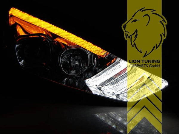 LT LED DRL Lightbar DYNAMIC Headlights Ford Focus 3 MK3 Facelift 15-18 Chrom LHD