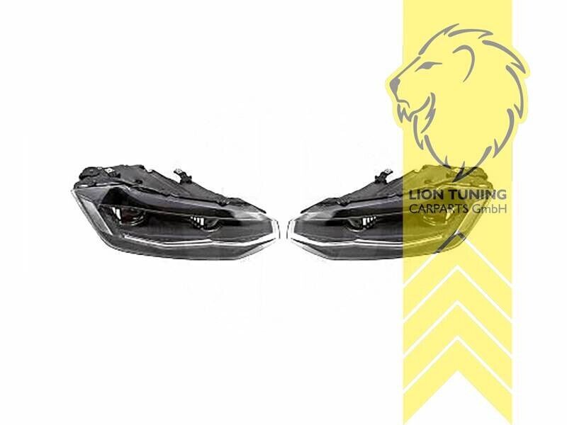 LT Pair LED DRL Lightbar Headlights VW Polo 2G AW GTI black AW1 BZ1 17-21 LHD