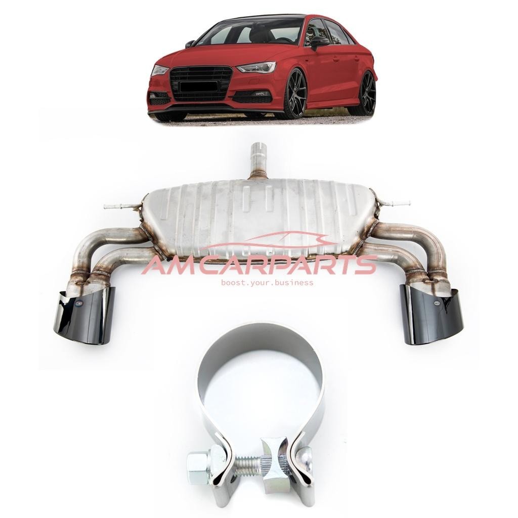 AMCP Stainless 304 Exhaust Muffler Silencer Backbox AUDI A3 8V Sedan 2017-2019
