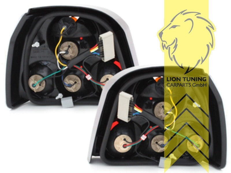 LT Pair Halogen Rear Lights Tail Lamps VW Golf 3 MK3 1H1 1E7 red Chrome LHD