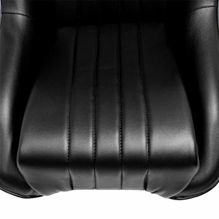 AS x1 Classic Car Retro Kit Sports Fixed Back Bucket Seat Black PVC inc slides