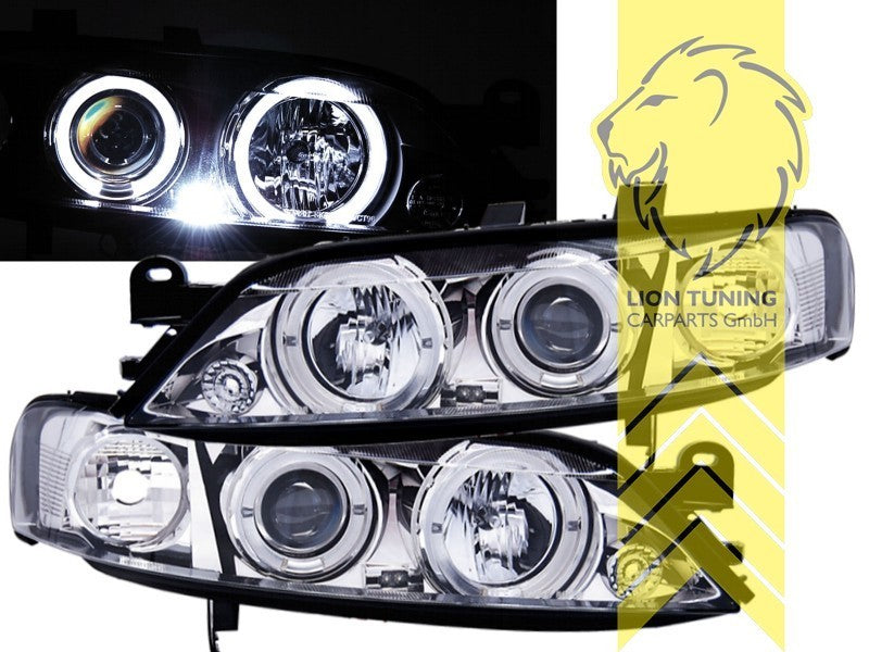 LT Pair LED Halogen Halo Ring Headlights Opel Vectra B 99-02 sedan caravan LHD