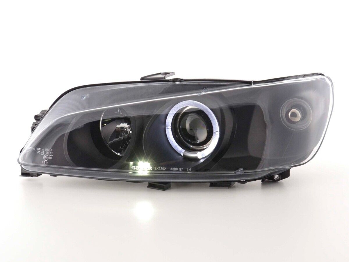 FK LED DRL Angel Eye Halo Ring headlights Peugeot 306 97-00 black LHD