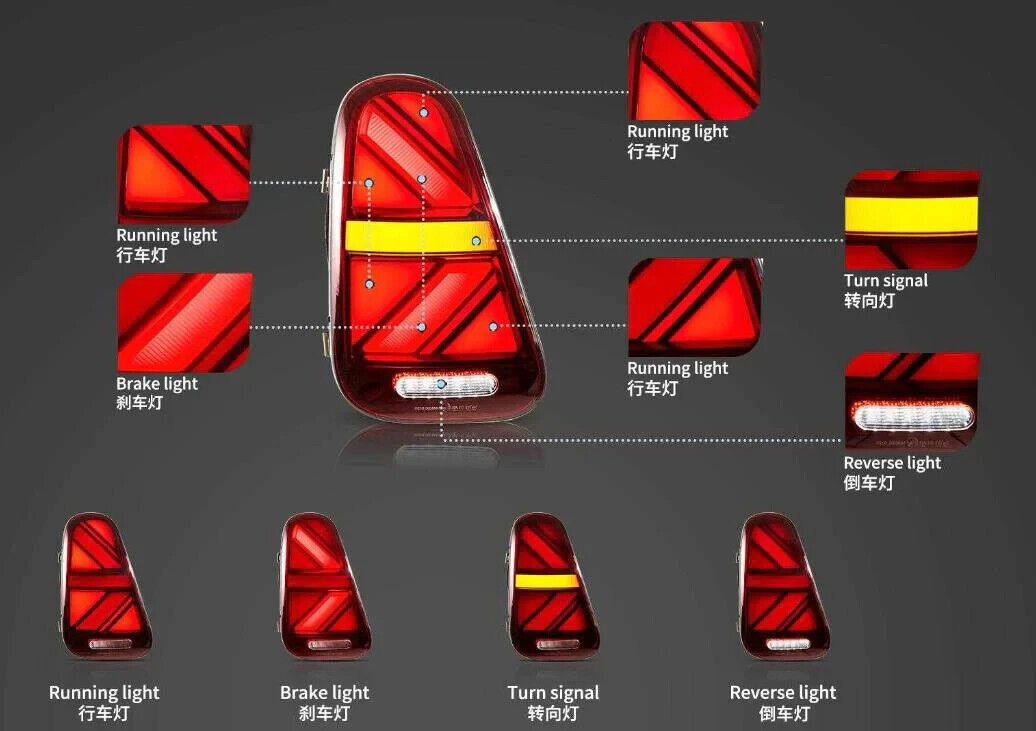 VLAND BMW Mini Cooper R50 R52 R53 2001-2006 LED Rear Tail Lights LHD ...
