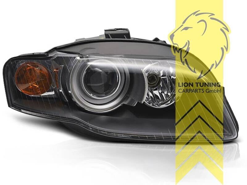 LT Pair LED DRL Halo Headlights Audi A4 B7 8E Limo Avant black Bi - XENON D1S 04-08 LHD