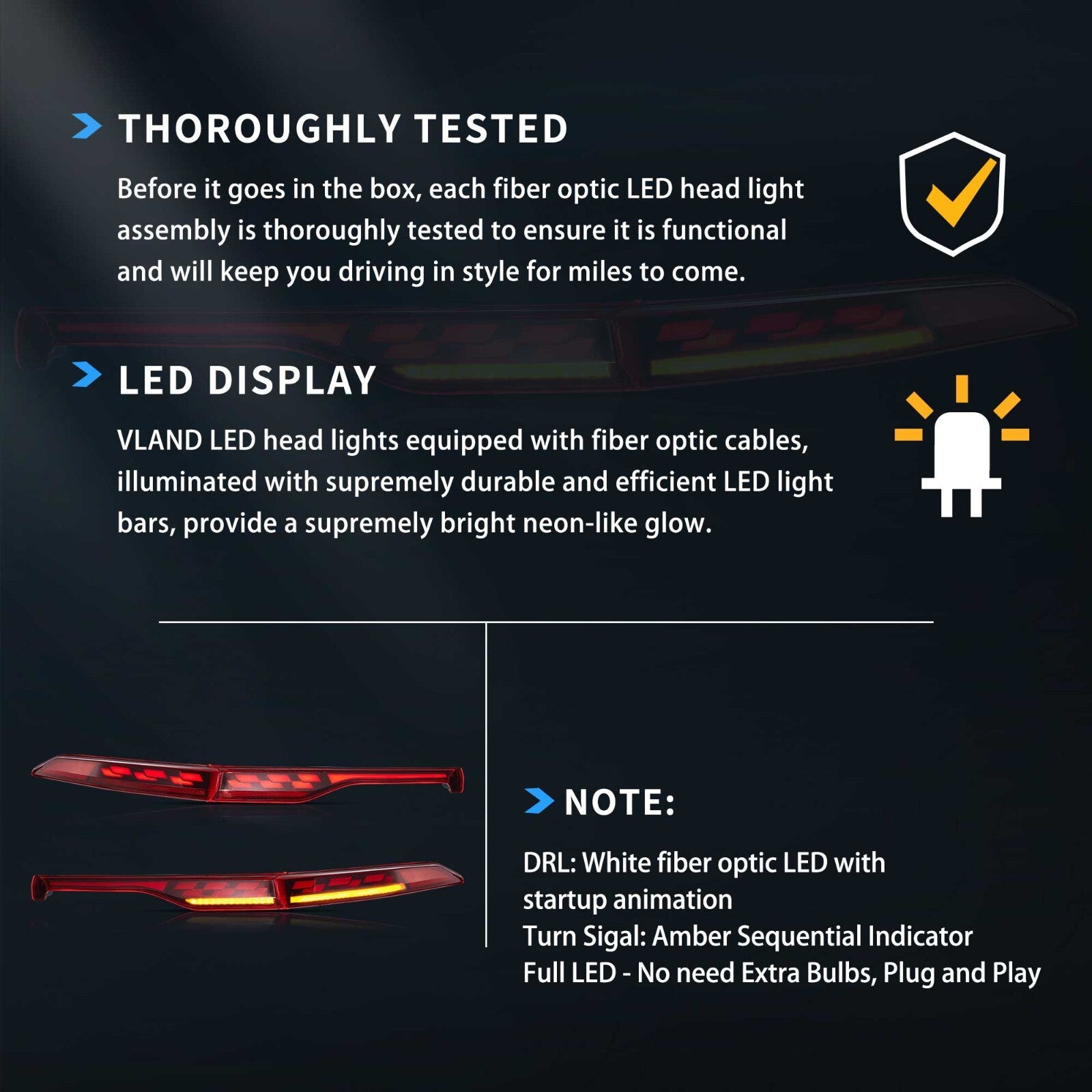 VLAND 2021–2024 Toyota Venza & Toyota Harrier Sequential Rear Tail Lamps Lights