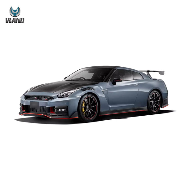 VLAND Pair 08-23 GT-R R35 LED DRL Halo Projector Headlights Lamps Chrome LHD