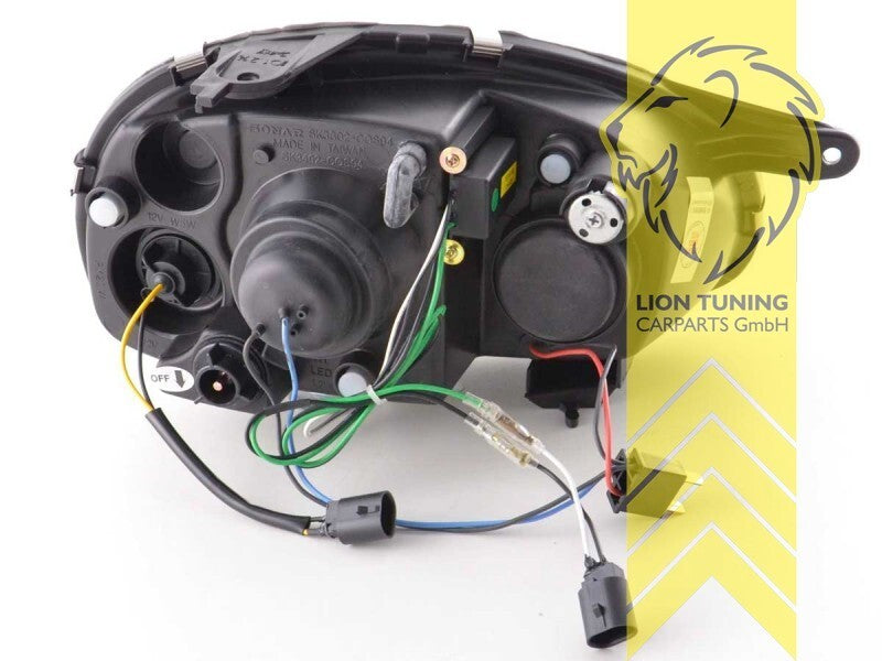 LT Pair LED DRL Angel Eye Halo Headlights Opel Corsa B Combo B 93-01 Chrome LHD