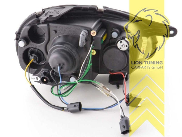 LT Pair LED DRL Angel Eye Halo Headlights Opel Corsa B Combo B 93-01 Chrome LHD