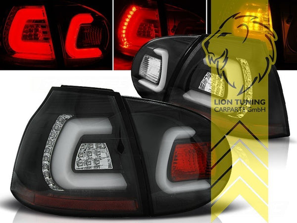 LT Pair LED DRL Lightbar REAR LIGHTS Tail VW Golf 5 V 1K1 03-09 black LHD