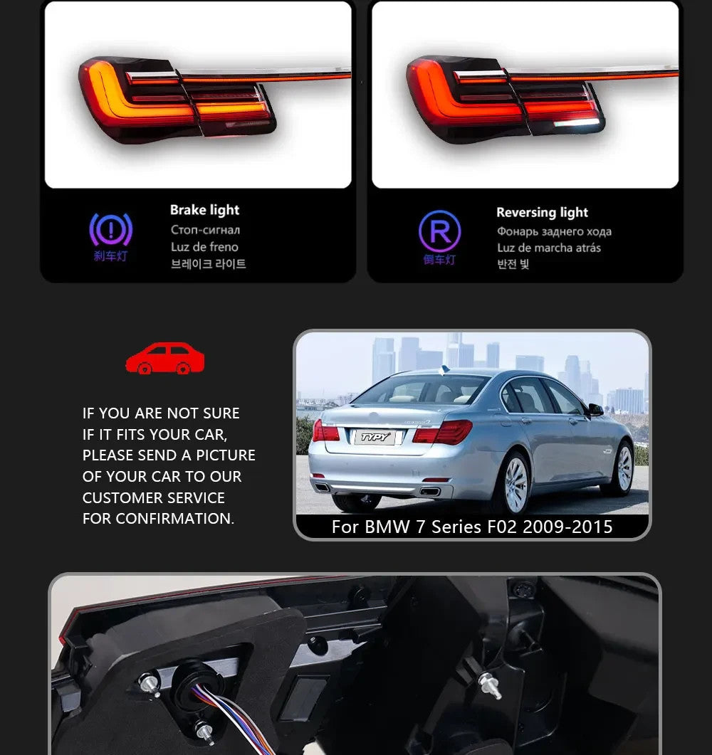 TYPY Pair LED BMW 7 Series 09-15 F01 F02 Style G12 Rear Lights Dynamic Tail LHD