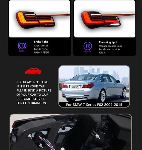 TYPY Pair LED BMW 7 Series 09-15 F01 F02 Style G12 Rear Lights Dynamic Tail LHD