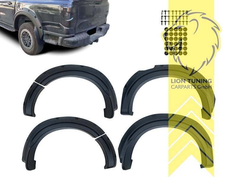 LT ABS Black Wheel Arch Extensions fender flares Ford Ranger T9 IV 22-25 Style2