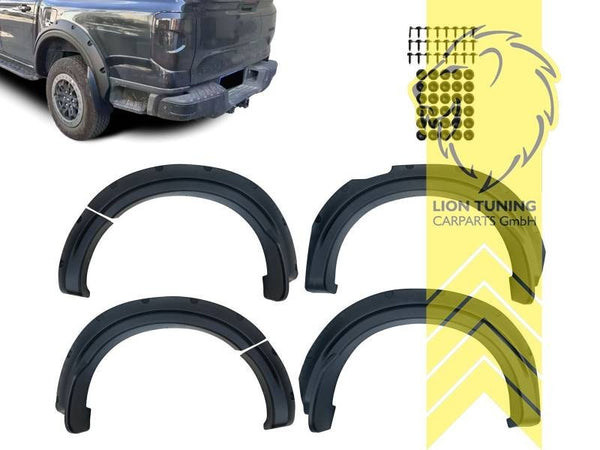 LT ABS Black Wheel Arch Extensions fender flares Ford Ranger T9 IV 22-25 Style2