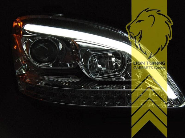 LT LED DRL Lightbar Headlights Mercedes W164 ML M-Class 05-08 black LHD