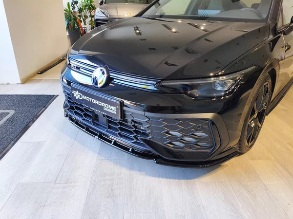 Motordrome Front Bumper Splitter  Golf Mk8 Facelift GTI GTE R-Line Black Gloss