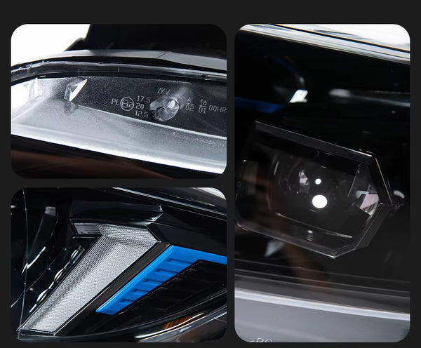 AKD Pair BMW E90 05-12 LED DRL Dynamic Lightbar Headlights LHD