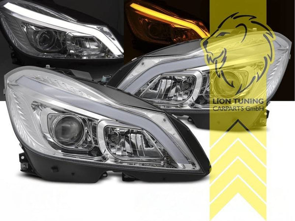 LT LED DRL Lightbar Headlights Mercedes Benz W204 S204 C-Class chrome LHD