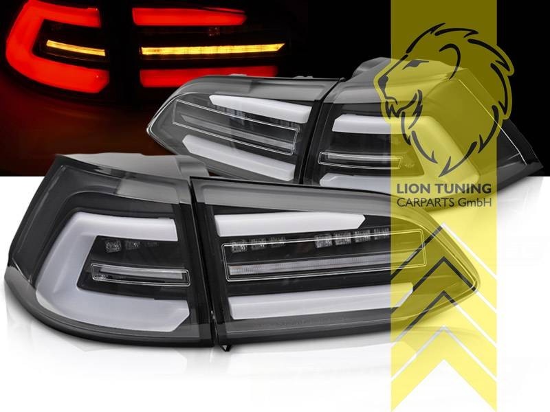 LT Pair LED DRL Lightbar REAR LIGHTS Tail VW Golf 7 BA5 17+ Facelift black LHD