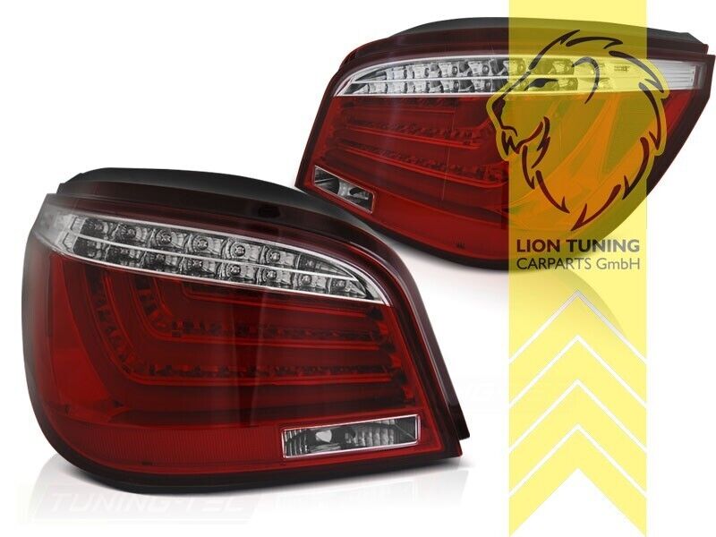 LT Pair LED REAR LIGHTS Lightbar DRL BMW 5-Series E60 Red Chrome 03-07 LHD