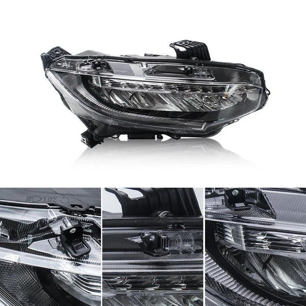 VLAND Honda Civic 10 Sedan Coupe Hatchback 16-21 LED DRL Lightbar Headlights