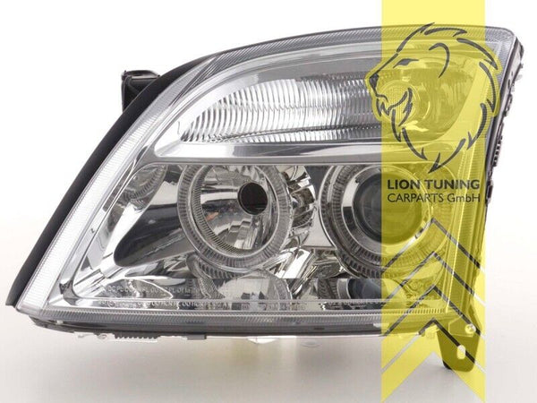 LT LED DRL Halo Ring Headlights Opel Vauxhall Vectra C Saloon Touring chrome LHD