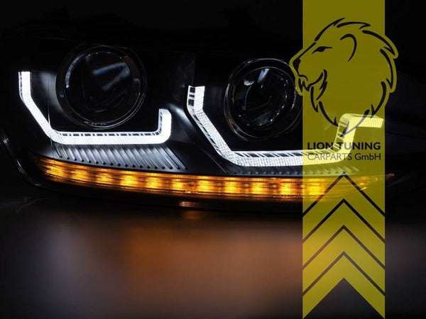 LT Pair LED DRL Headlights Headlamps VW Polo 2G AW BZ1 17-21 Black Dynamic Seq LHD